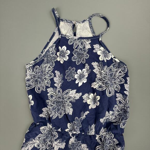 Blue Rain Navy Floral Maxi Dress Halter Neck Boho Summer Size M - Picture 2 of 7